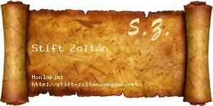Stift Zoltán névjegykártya